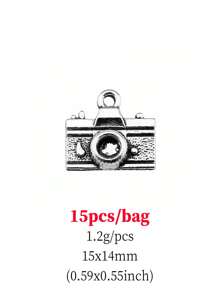 15 件/袋 15x14 毫米相机饰品适用于 DIY 耳环、项链、手链、钥匙扣制作 DIY 珠宝制作 - 相機 - 查看 4