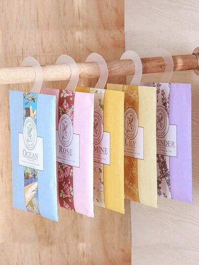 6pcs, Hanging Wardrobe Scented Sachet, Wardrobe Odor Removal Scented Bag, Portable Sachet, Wardrobe Air Fresheners, Household Gadgets, Apartment Essentials, Back To School Supplies