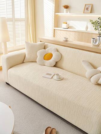 1 st stretchigt enfärgat sofföverdrag, 5 % spandex + 95 % polyester, husdjursvänligt möbelskydd, lämplig för fåtölj, 2/3/4-sitssoffa och sektionssoffa, perfekt för sovrum, kontor, vardagsrum, året runt