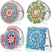 1pc Diamond Painting Portable Mirror, Suitable For Wallet And Travel, Diamond Painting Kit, Mandala Pattern Diamond Painting Cosmetic Double-Sided Dotted Mirror, Suitable For Adults And Women, DIY Unique Shape Beginner Art Craft, Christmas Gift - Multicolor - View 6