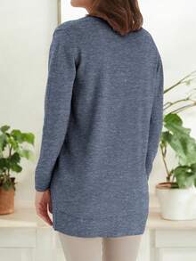 Fashion Comfortable Lady Cardigan Sweater - Sea Jasper - View 2