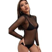Blusa Manga Larga De Transparente Sexy PantiBlusa Para Dama Body Mujer Sexy Ajustado PantiBlusa Manga Larga Cuello alto Blusa Manga Larga De Moda Sexy Pantiblusa Para Dama Body Mujer Sexy Ajustado Panti Blusa Manga Larga Elegante Blusa Moda Manga Larga Ajustado Sexy Pantiblusa Para Dama Blusa Manga Larga De Moda Sexy Pantiblusa Para Dama - Negro - Ver 2