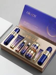 10件套抗衰老护肤套装，日常护理套装，富含维生素C和肽，包括洁面乳、眼膜、爽肤水、精华液、眼霜、乳液、面霜，女士面霜，情人节礼盒 - 彩色 - 查看 5