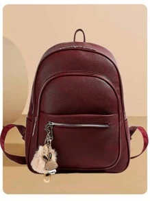 Wilson Bag Large Capacity Versatile And Stylish Backpack - Burgundy - View 2