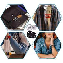 50/100 个 8 毫米缝制按扣金属按扣隐形纽扣适用于 DIY 缝纫、服装和钱包使用，黑色和银色。 - 彩色 - 查看 5