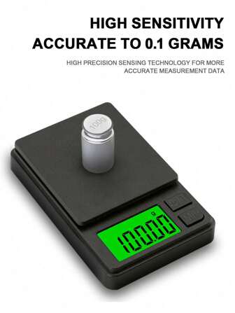  1 Piece Pocket Jewelry Scale, High Precision 0.1g/0.01g Smart Bar Counter Mini Gram Scale Pocket Scale, Food Baking Flour Scale, Gold Scale, LED Display, Suitable For Home Cooking, Kitchen Scale .Battery Not Included.[New Year Sale]