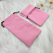 Étui à lunettes et pochette en tissu doux coloré, sac à cordon style frais, sac en tissu compact et portable pour le rangement des lunettes et des bijoux. Accessoires de lunettes pour femmes - Multicolore - Voir 13