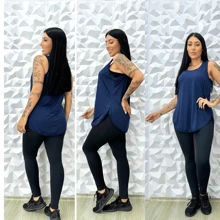 Kit Of 3 Dry Fit Butt Covering T-Shirts For Women's Gym. - Multicolor - View 2