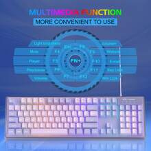 MageGee Violet Gaming Keyboard And Mouse Combo Set, K1 104 Key RGB LED Backlit Keyboard With 7 Colors Computer PC Gaming Mouse Set For PC/Laptop/Windows - Màu tím  Violet - Xem 5