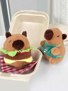 1 pieza de 13cm/5.11in Llavero de punto neutro de imitación, lindo y creativo, con bufanda verde tipo hamburguesa, diversos capibara, accesorios diarios de todo tipo, diseño de dibujos animados lindos, regalo ideal para estudiantes, bolsas, accesorios, colgante de peluche, para hermanos, pareja, cumpleaños, festivales, todas las estaciones, graduación, carnaval, bendiciones, despedida, novia, hermosos accesorios para el automóvil, pequeño regalo