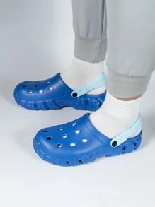 女士纯色透气舒适软垫可拆卸鞋垫适合海滩、水上、淋浴、防滑速干镂空凉鞋和拖鞋 - 藍色 - 查看 2