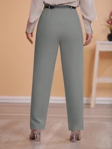 STYLE FASHION Pantaloon Pants With Belt /Militar Green Black  Brown/Tailoring/Pantalona/Summer Winter/Christmas Collection / Elegant / Casual / Stylish / Feminine /Christmas Look / Light/ Comfortable/ 2024 Collection - 灰色 - 查看 2