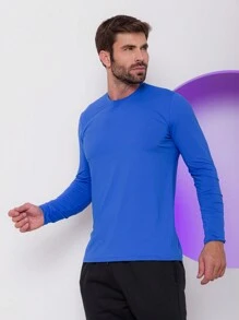 Technological T-Shirt Long Sleeve Premium Polyamide Gym Sports Thermal Sun And Cold - Royal Blue - View 2
