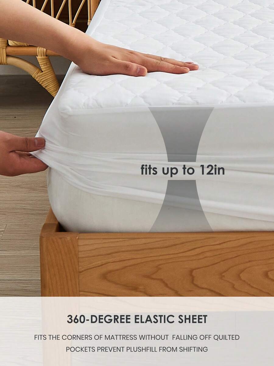 1pc Waterproof Fitted Sheet, Mattress Protector, Soft And Comfortable