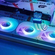 SL-120W ARGB White Model 12CM Chassis Fan Can Be Connected In Series, Forward/Reverse Fan Blades - Forward Fan - View 3