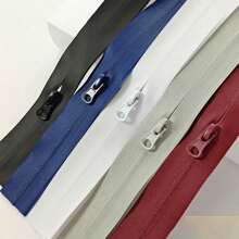 5 chiếc khóa kéo nylon chống thấm nước nhiều màu size 3, đầu khóa kéo có thể đảo ngược với túi - màu đen - Xem 2