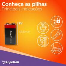 Alkaline Battery 9V Avant Battery 9 Volts 6LR61 6F22 1 Unit - 9V - Xem 2