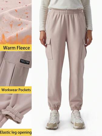 TECTOP Women Softshell Snow Pants Padded Lined 4 Pockets Windproof Waterproof Warm Suitable For Autumn Cold Winter Outdoor Sports