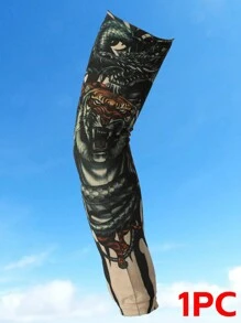 1pc/2pcs/3pcs Men's Casual Striped Animal Print Breathable Lightweight Arm Sleeve Sleeve Cover Punk Style Set, Suitable For Outdoor, Street Wear Sleeves Cover Arms White Gloves Arm Warmers Autumn Outfits Halloween Costumes Black Arm Sleeve