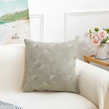 1 件时尚不对称三角形图案装饰枕套，适用于客厅/卧室沙发，无填充物 - 米色 - 查看 3