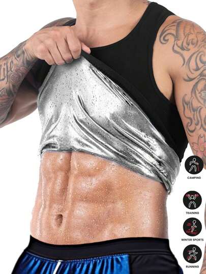 Gilet de sudation pour sauna de sport et d'extérieur pour hommes, gilet de compression abdominale (commander une taille au-dessus) automne