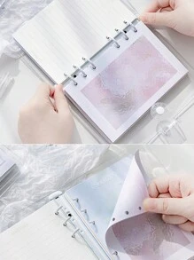 1PC Notebook, Planner Scrapbook With Sticky Notes, Journal Notebook With Four Seasons Colors Of Spring, Summer, Autumn, Winter As Separators,School Supplies Journal Notebooks Stationery Cuaderno - Purple - View 9