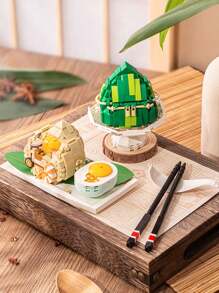 LOZ 多种传统中式食物模型龙虾大闸蟹迷你积木套装生日礼物室内摆设提高动手能力 - 黑色 - 查看 7