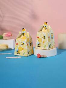 Paquete de 10 cajas de dulces de regalo de cartón con diseño de abeja pequeña para fiestas - Multicolor - Ver 3