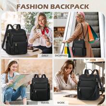 Backpack Purse For Women Leather Travel Backpack Purse Waterproof Anti Theft Fashion Small Casual Daypacks Mini Backpack Purse Ladies Convertible Shoulder Bag Travel Bag With Tassel, School Backpack - Black - View 2