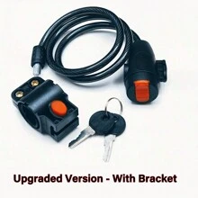 33.46英寸重型強力機車挂鎖腳踏車鏈條鎖,金屬防盜,具備雙鑰匙和加固安全支架單車鎖配件