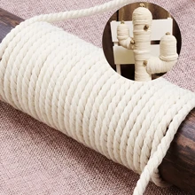 5mm 10Yards/Roll 2Roll Macrame Cord Rope String Natural Macrame Twisted Twine Braided Crafts Handwork DIY Home Textile Christmas Party Decoration - White - View 2