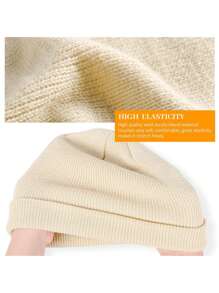 2 piezas Gorros de punto de unicolor, gorros lindos para bebés de 0 a 2 años, cobertura de cabeza casual suave y cálida para niños pequeños de 3 a 8 años - Multicolor - Ver 5