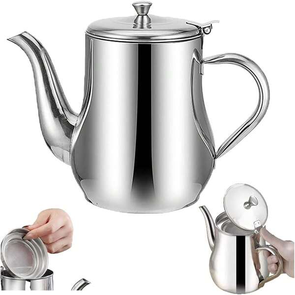 Filteröltopf, Kaffeekanne aus rostfreiem Stahl, auslaufsicherer Weinkaraffe, Ausgießtopf für Öl, Gewürztopf, Küchenzubehör
