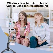 New 1 Drag 2 Microphone Lavalier 2.4GHz 2 In 1 Portable Mini Microphone Wireless Recording Microphone For Type-C Phone - QJH-k9-pink - View 11