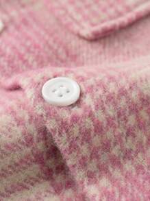 1 pieza Camisa de manga larga informal a cuadros rosa para niño pequeño, para otoño/invierno - Rosa - Ver 5