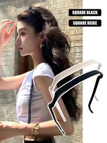2 chiếc băng đô vuông, băng đô kính mát vuông cổ điển cho nữ, phụ kiện tóc thời trang đỉnh đầu - Nhiều màu - Xem 13
