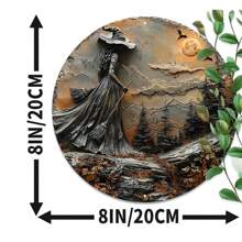 1 夕阳下的女巫哥特式吊坠，适合作为装饰吊坠赠送给情侣和朋友，独家吊坠创意工艺品，适用于房间、卧室、门、窗和花园