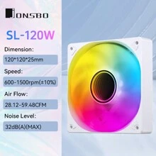 SL-120W ARGB White Model 12CM Chassis Fan Can Be Connected In Series, Forward/Reverse Fan Blades - Forward Fan - View 12