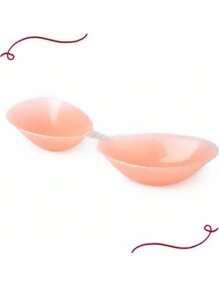 Sutiã Silicone Adesivo Bojo Unbra Feminino sem Alcinha Invisível Push UP com Fecho Taça C - Bege - Visão 6