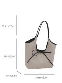 Bolso de mano elegante y de moda, bolso de hombro con decoración de lazo para mujeres, adecuado para usar en el trabajo y el día a día, cartera de mujer con lazo de moda