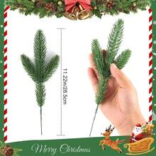 1/10 cành thông nhân tạo cây xanh Giáng sinh lá thông tự làm cành tuyết tùng và bình xịt phụ kiện cho vòng hoa Giáng sinh thủ công và trang trí nhà cửa - màu xanh lá - Xem 6