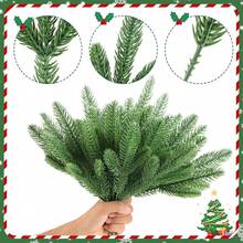 1/10 cành thông nhân tạo cây xanh Giáng sinh lá thông tự làm cành tuyết tùng và bình xịt phụ kiện cho vòng hoa Giáng sinh thủ công và trang trí nhà cửa - màu xanh lá - Xem 3