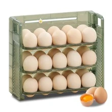 Cajón Organizador de Huevos con Tapa- Caja De Almacenamiento De Huevera Para Refrigerador Estante Para Huevos De 3 Niveles Organizador Soporte De Huevos De Gran Capacidad Contenedor De Huevera Organizador de Huevos para Refrigerador Organizador de Huevos Apilable 3 Niveles Contenedor de 30 Huevos Recipiente Almacenamiento granpara Huevos Contenedor de Huevos Almacenadora Separadores Capas Soporte Para Refrigerador Almacenamiento de Huevos Transparente Para Nevera Cocina apta para la puerta lateral del refrigerador y la plataforma de la cocina soporte dispensador de huevos que ahorra espacio Organizador De Cocina Soporte Para Huevos De Almacenamiento Plástico (Verde oscuro) - Verde Oscuro - Ver 2