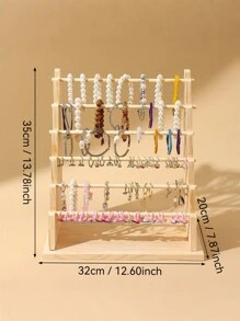Wooden Bracelet Display Stand, Jewelry Display Rack For Bracelets, Bangles, Watches - Wood Color - View 8