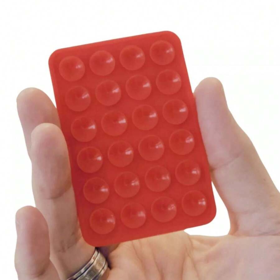 Silicone Cell Phone Holder 24 Suction Cups Universal 3M Tape - Đỏ - Xem 1