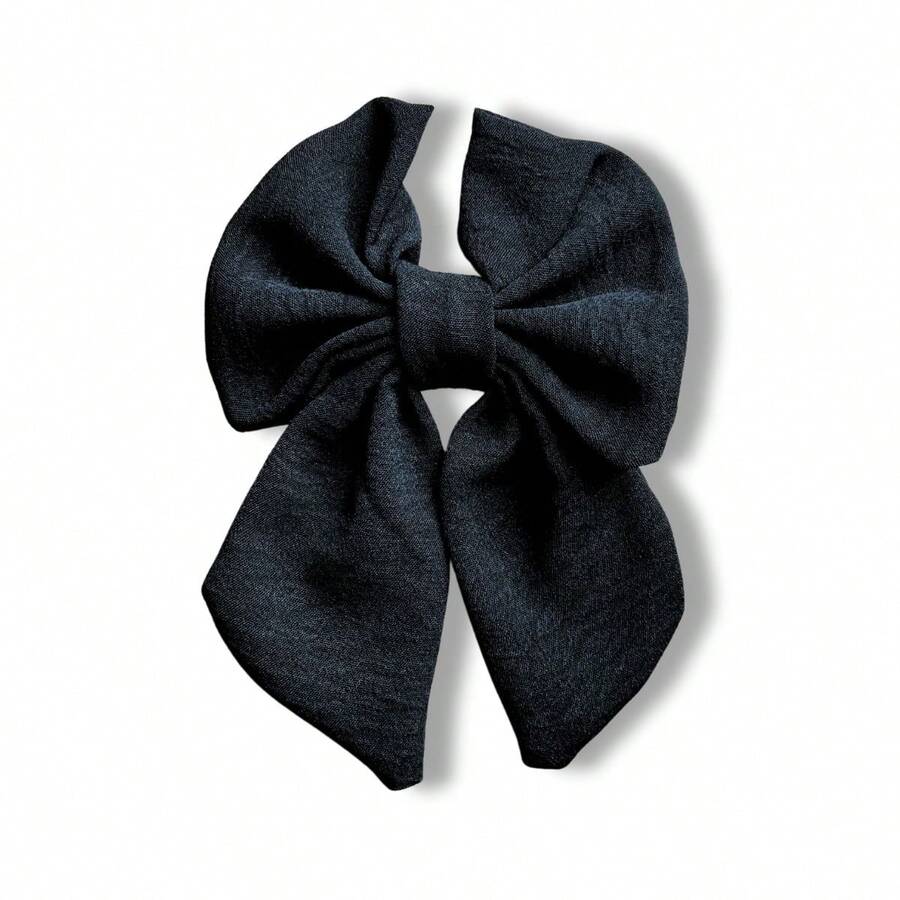 Large Elegant Luxury Adult Children's Hair Bow Clip - màu đen - Xem 1