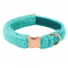 Vòng cổ thú cưng bằng vải nylon và lông cừu màu trơn tùy chỉnh, khóa vàng hồng có thể điều chỉnh, vòng cổ chống lạc cho chó - màu xanh lá - Xem 8