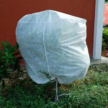 1/3/5 PCS Plant Frost Protector Portable Reusable Winter Autumn Warm Keeping Park Garden Fruits Vegetables Tree Cover With Drawstring-Random Colour Drawstring Closure - White - View 6