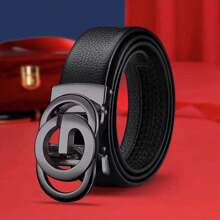 1条奢华加大码男士休闲自动扣皮带，经典设计高端合金自动扣皮带，适合商务休闲年轻男士，秋季、万圣节、秋冬季配饰，适合青少年、青年、男士，休闲、户外、运动、度假、毕业礼物、生日、日常穿着 - A - 查看 8