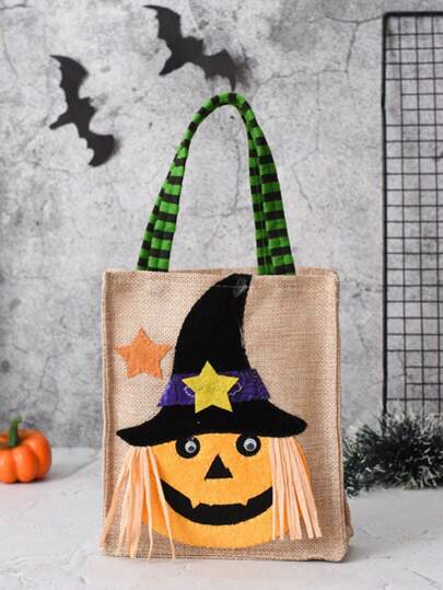 1pc Candy Bag, Skull, Pumpkin, Cat, Witch, Fashion, Fun, Cute, Funny, Birthday Gift, Suitable For Women, Suitable, Suitable For Spring, Summer, Autumn, Winter, Suitable For Festivals, Party, Halloween, Christmas, Valentine's Day, Music Festivals
